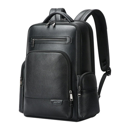 Genuine Leather Men's Backpack Laptop Computer Business Casual Travel School Bag Rucksack