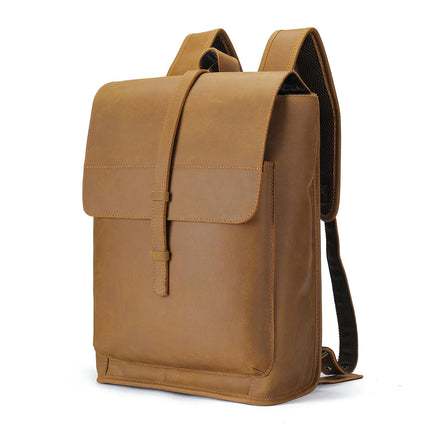 Vintage Men's Backpack Genuine Leather School Bag First Layer Cowhide Men's Backpack