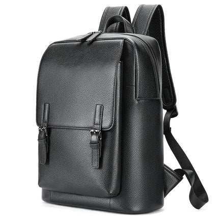 Backpack Vintage Laptop Daypack for Men, Genuine Leather Backpack School Bookbag