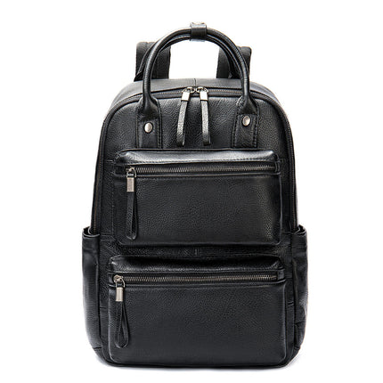 Sac à dos pour hommes, sac à dos de voyage pour ordinateur portable, grand sac à dos de travail étanche en cuir véritable