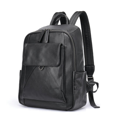 Men's Genuine Leather Backpack Computer Backpack Student School Bag Large Business Travel Backpack