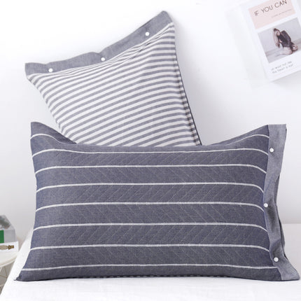 2 PACK Natural Cotton Striped Pillowcase Cotton Pillowcase European Pillowcase Washable Pillowcase Queen Pillowcase Bedding