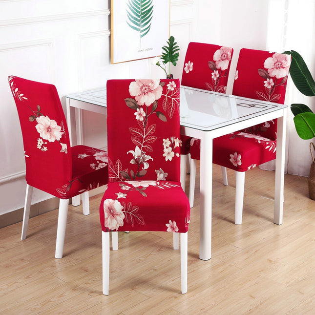 1 Piece High Elastic Floral Chair Back Cover Home Hotel Restaurant Removable Washable Chair Back Cover