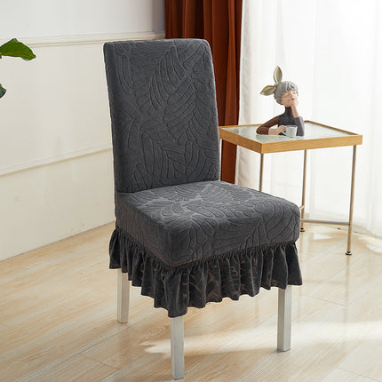 1 paquet de housse de chaise de salle à manger en velours élastique, housse de jupe à volants amovible universelle, adaptée aux banquets, mariages et fêtes