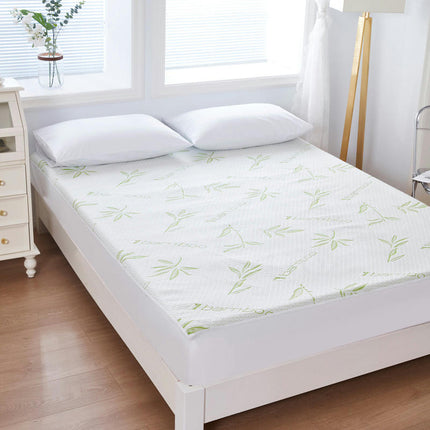 Waterproof Mattress Protector Bamboo Fiber Jacquard Fitted Mattress Cover Super Soft Bed Cover Fitted Sheet