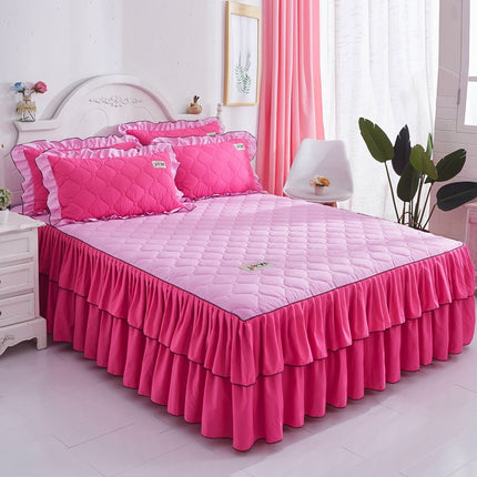 Waterproof Non-Slip Bedspread Ruffle Skirt Elastic Fitted Bedspread Four Corners Elastic Non-Slip Bed Sheet Deep Pocket Bed Sheet