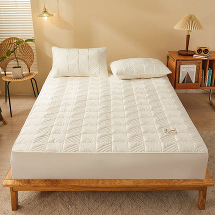 Solid Color Breathable Quilted Bedspread, All-Inclusive Wrinkle-Resistant Sheet, Non-Slip Thickened Bedspread,Mattress Protector