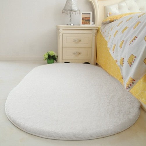 Factory Wholesale Thick Lamb Elliptical Carpet Living Room Bedroom Bedside Carpet Bathroom Kitchen Plush Floor Mat