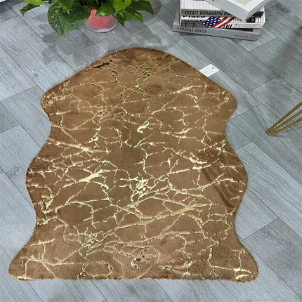 Soft Metallic  imitation rabbit fur carpet Animal Shaped Area Rug Cow Print Area Rug for Living Room Home Decor Rug