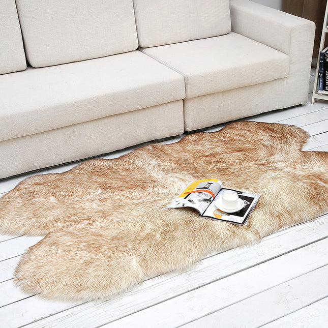 Faux Fur Sheepskin Style Rug,Faux Fleece Fluffy Area Rugs Seat Pad Anti-Skid Yoga Carpet for Living Room Bedroom Sofa Floor Rugs