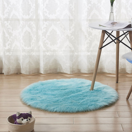 Shaggy Pile Soft Area Rug Faux Sheepskin Round Rug Non-Slip Warm Pile Fluffy Area Rug Living Room Bedroom Sofa Floor Rugs