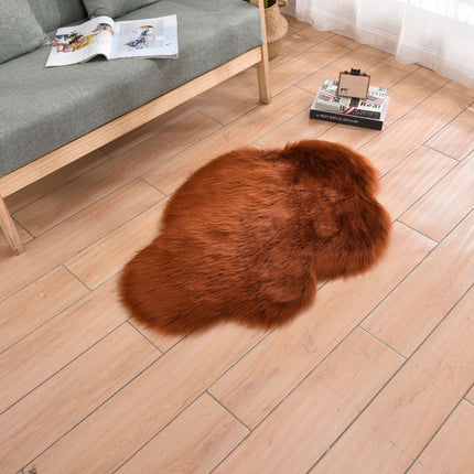 Faux Sheep Pile Hair Rug -Machine Washable Living Room Pile Area Rug -Soft Non-Slip Extra Long Pile Living Room Carpet