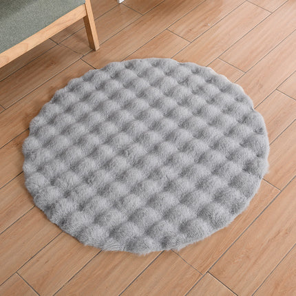 Soft Modern Area Rug Non-Slip Round Faux Rabbit Fur Rug Living Room and Study Dresser Chair Home Decor