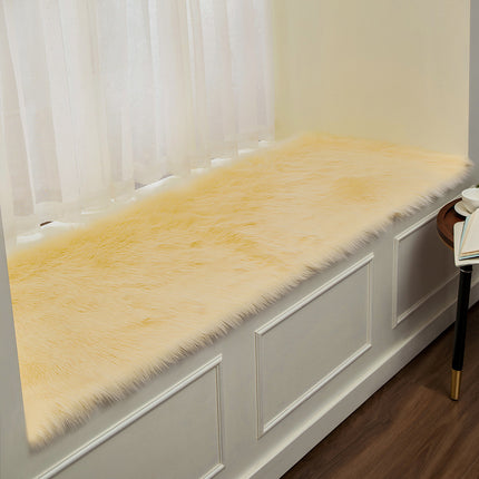 Faux Fur Plush Cushion Fluffy Area Rug,Super soft Non-Slip Bedroom Rug  Used for Bay Window Mats, Bedroom Balcony Windows, Home Decoration