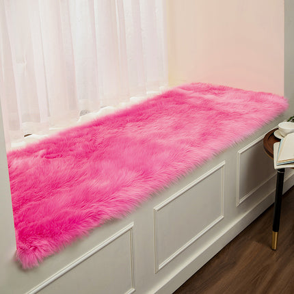 Faux Fur Plush Cushion Fluffy Area Rug,Super soft Non-Slip Bedroom Rug  Used for Bedroom Balcony Windows, Home Decoration