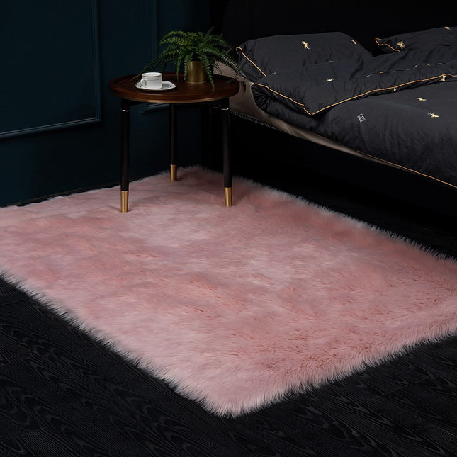 Faux Fur Seat Cushion Home Decor Long Wool Area Rugs Carpet Soft Fluffy Plush Pads  Fit for Home Office Restaurant Chair