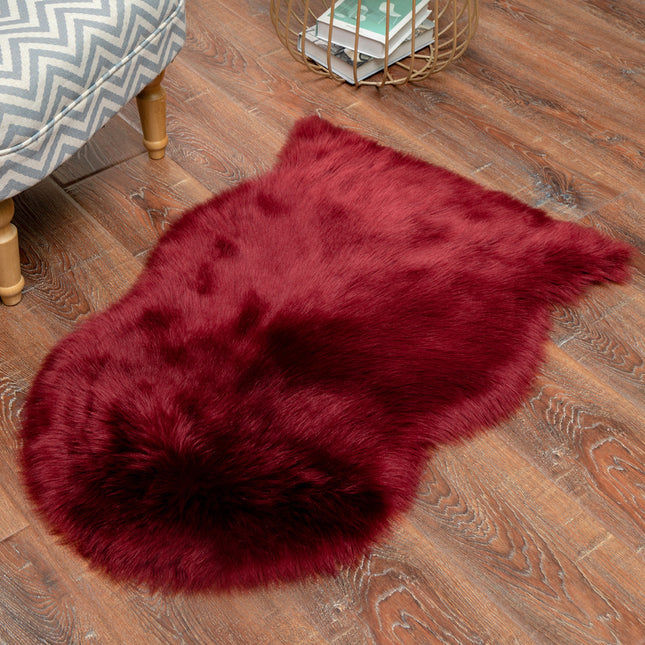 Soft Faux Sheepskin Fur Rug Fluffy Area Rug Shag Rug Carpets for Bedroom Living Room Bedside Throw Washable