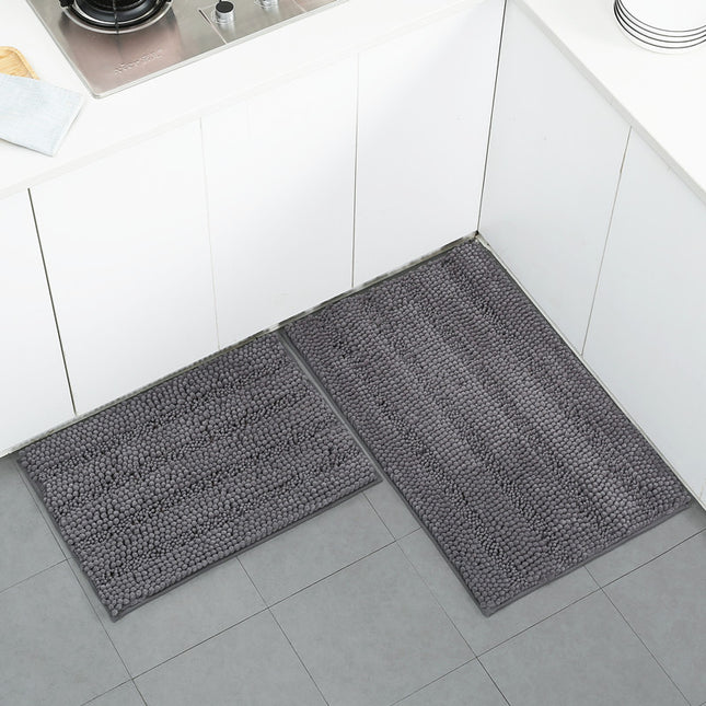 Bathroom Rugs Chenille Bath Rug Coarse, Long and Short Plush Bath Mats Absorbent Shower Mat Quick Dry Machine Washable