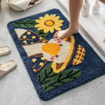 Cute cartoon bathroom rug bath mat, super soft microfiber shaggy bath mats, fluffy non-slip absorbent bath rug, thick washable