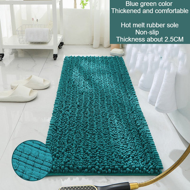 Coarse and Fine Pile Interval Bathroom Rug Non-slip Soft Bathroom Rugs, Absorbent Washable Chenille Quick Dry Bath Mats