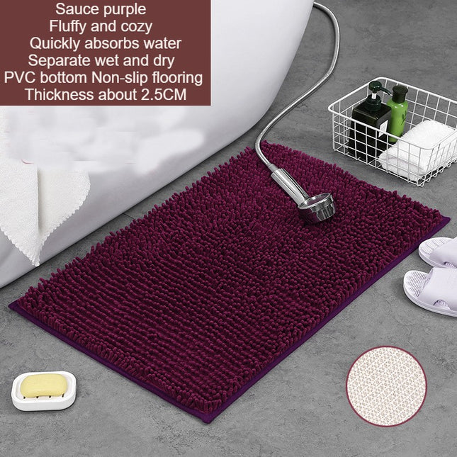 Chenille Absorbent microfiber door mats, bath mats and pet rugs - non-slip Bath mat soft chenille fiber bathroom rugs