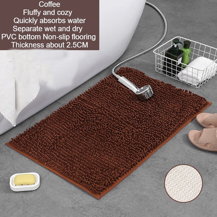 Chenille Absorbent microfiber door mats, bath mats and pet rugs - non-slip Bath mat soft chenille fiber bathroom rugs