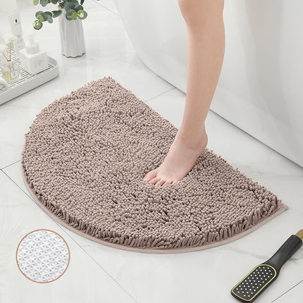 Tapis de bain semi-circulaire tapis de salle de bain antidérapant tapis de bain semi-circulaire en Chenille tapis de douche super doux lavable à séchage rapide