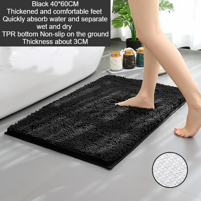 Plush Microfiber Bath Mat Non-Slip Soft Bathroom Rug, Absorbent Chenille Bath Mats Quick Dry Bath Rug, Ideal for Bathroom Shower