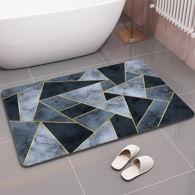 Bathroom bath mat rug - diatomaceous earth absorbent non-slip bathroom mats square thin washable quick-drying floor mat