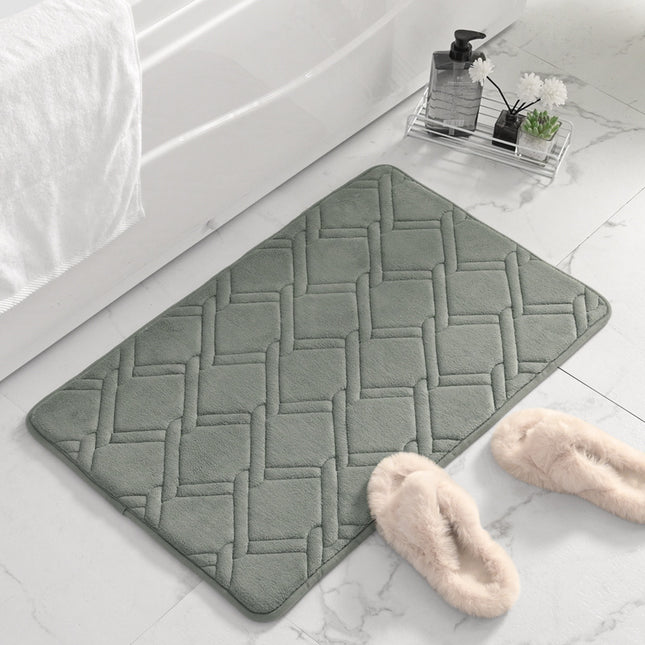 Thickened soft microfiber memory foam bath mat, toilet bath rug, non-slip bottom washable quick dry bathroom mats rugs