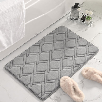 Thickened soft microfiber memory foam bath mat, toilet bath rug, non-slip bottom washable quick dry bathroom mats rugs