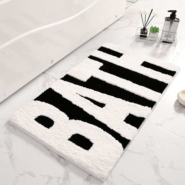 Bathroom Rug Non-Slip Bath Mat - Super Absorbent Bathroom Mats - Soft Plush 3D Alphabet Microfiber Floor Mat, Machine Washable Rugs