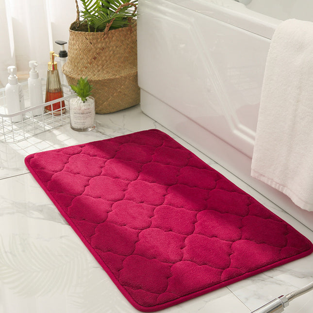 Memory Foam Bath Mat - Bath and Shower Non-Slip Backing Absorbent Mat - Soft Machine Washable Bathroom Rugs