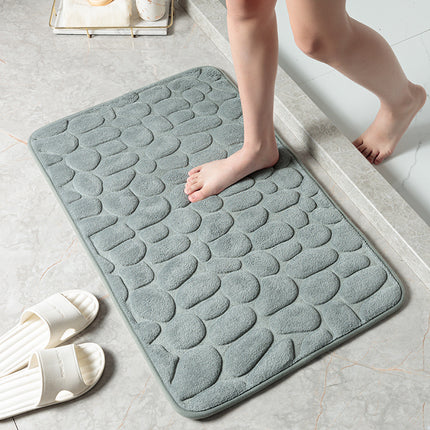 Pebble Bathroom Mat Memory Foam Bath Mats Bathroom Rugs Soft Water Absorbent Non-Slip Door Mat Floor Mat