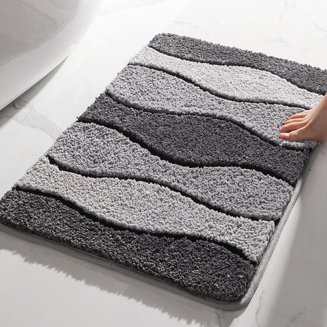 Microfiber Extra Soft Bathroom Mat Non Slip Washble Dark Grey Bath Rug Fluffy Water Absorbent Bathroom Floor Rugs