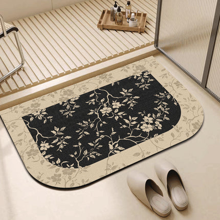 Leaf Diatomaceous Earth Bath Mats, Absorbent Quick Dry Bathroom Shower Mat, Non-Slip Diatomaceous Earth Bathroom Rugs