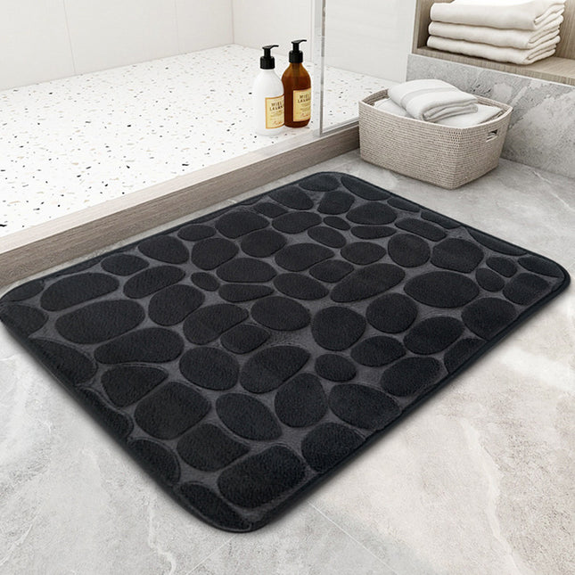 Memory Foam Bath Mats Comfortable Pebble Bathroom Mat Super Absorbent Bath Mat Machine Washable Non-Slip Bathroom Rugs