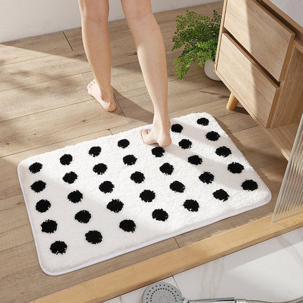 Bathroom carpet polka dot bath mat, non-slip soft bathroom rugs absorbent thickened floor mat for bedroom, kitchen and home decor