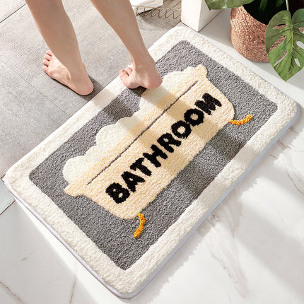 Bathroom mats, microfiber non-slip shower mats absorbent plush bathmat soft lovely bath mats machine washable rug