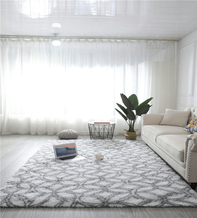 Living Room Fluffy Shaggy Carpet Shaggy Soft Oversized Carpet Bedroom Indoor Floor Carpet Modern Geometric Floral Pattern