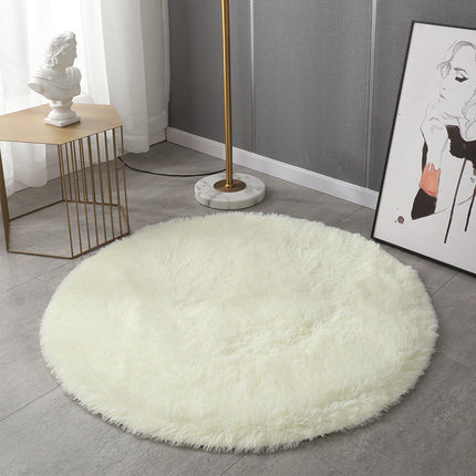 Round Rugs for Bedrooms, Plush Round Rugs for Children's Rooms, Shaggy Carpet for Teenage Girl's Nursery Dorm Room