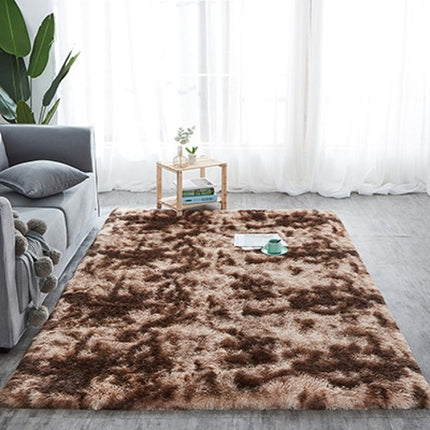 Super soft shaggy carpet, fluffy carpet, tie-dye carpet non-slip carpet for living room bedroom girl children's room home decoration