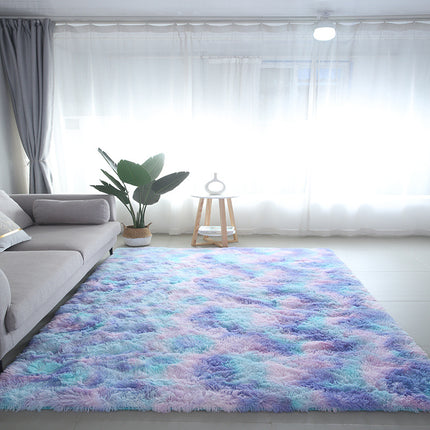 Super soft shaggy carpet, fluffy carpet, tie-dye carpet for living room bedroom girl children's room home decoration