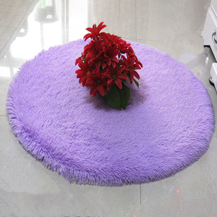 Solid Color Round Rugs Super Soft Shaggy Pile Kids Bedroom Round Area Rugs, Fluffy Shaggy Pile Rugs, Non-Slip Home Decor Cute Teen Room Rugs