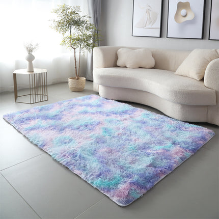 Ultra Soft Area Rugs , Tie-Dye Rugs for Living Room, Fluffy Bedroom Rugs Kids Room Home Decor Non-Slip Rug