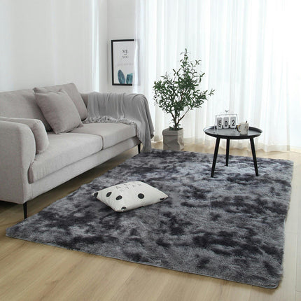 Tie-Dye Shaggy Area Rug Soft Fluffy Area Rug Anti-Slip Thickened Floor Carpet Pad  for Living Room Bedroom Children's Room