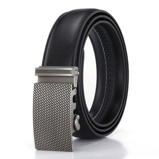 Men's Leather Ratchet Dress Belt And Tall With Automatic Buckle