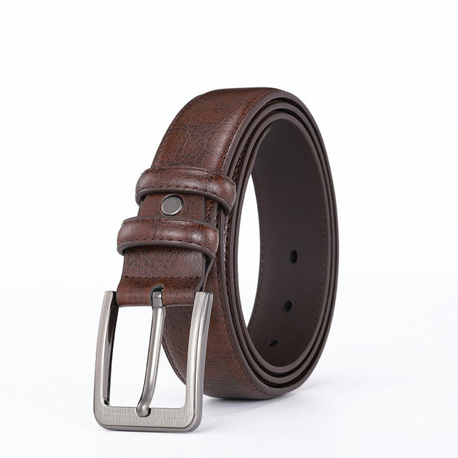 Men's Dress Belt Leather Rotated Buckle for Work Business and Casual