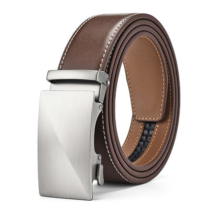 Men’s Ratchet Belt, Leather Adjustable Slide Belt For Men’s Dress Casual Pant