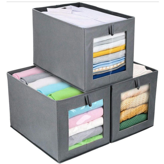 Clothing Storage Bins, Versatile Clothing Storage Bins with See-Through Window